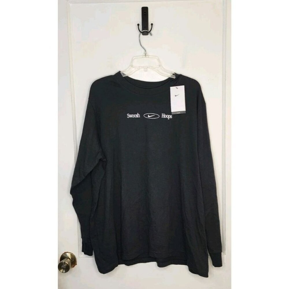 Nike Swoosh Hoops Long Sleeve T Shirt Black Sz XL FZ3488-010 Game So Fresh Fruit